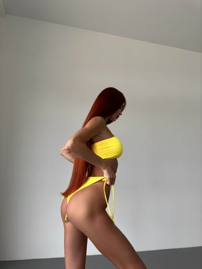 Góra kostiumu kąpielowego Sun żółty bandeau ze sznurowaniem z tyłu 004/1-05-1 obraz