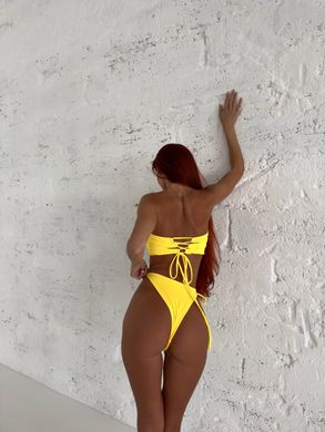 Góra kostiumu kąpielowego Sun żółty bandeau ze sznurowaniem z tyłu 004/1-05-1 obraz