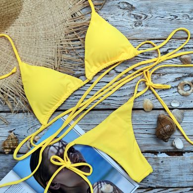 Dół stroju kąpielowego Chile bikini żółty z wiązaniami 001/2-5-1 obraz