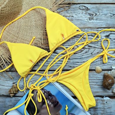 Dół stroju kąpielowego Chile bikini żółty z wiązaniami 001/2-5-1 obraz