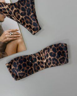 Верх купальника Cherry леопардовий принт бандо XS 015/1-12-1 фото