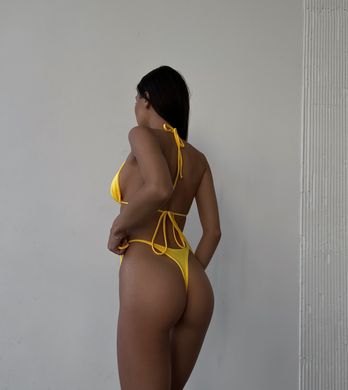 Góra kostiumu kąpielowego Chile żółty z wiązaniami 001/1-5-1 obraz