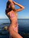 Góra kostiumu kąpielowego Moana różowy wzór w panterkę z wiązaniami 013/1-07/12-2 obraz 4