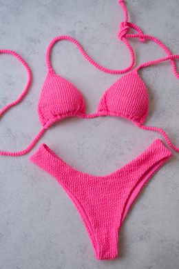 Góra kostiumu kąpielowego bikini różowy z wiązaniami 011/1-07-1 obraz