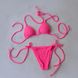 Góra kostiumu kąpielowego bikini różowy z wiązaniami 011/1-07-1 obraz 5